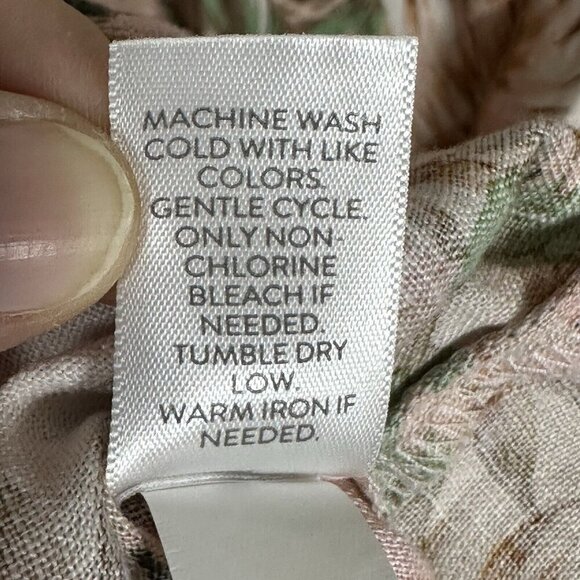 NWT J Jill LOVE LINEN Top Size 4X Flounce Sleeve V-Neck Tropical Palm Leaves NEW - Picture 16 of 16